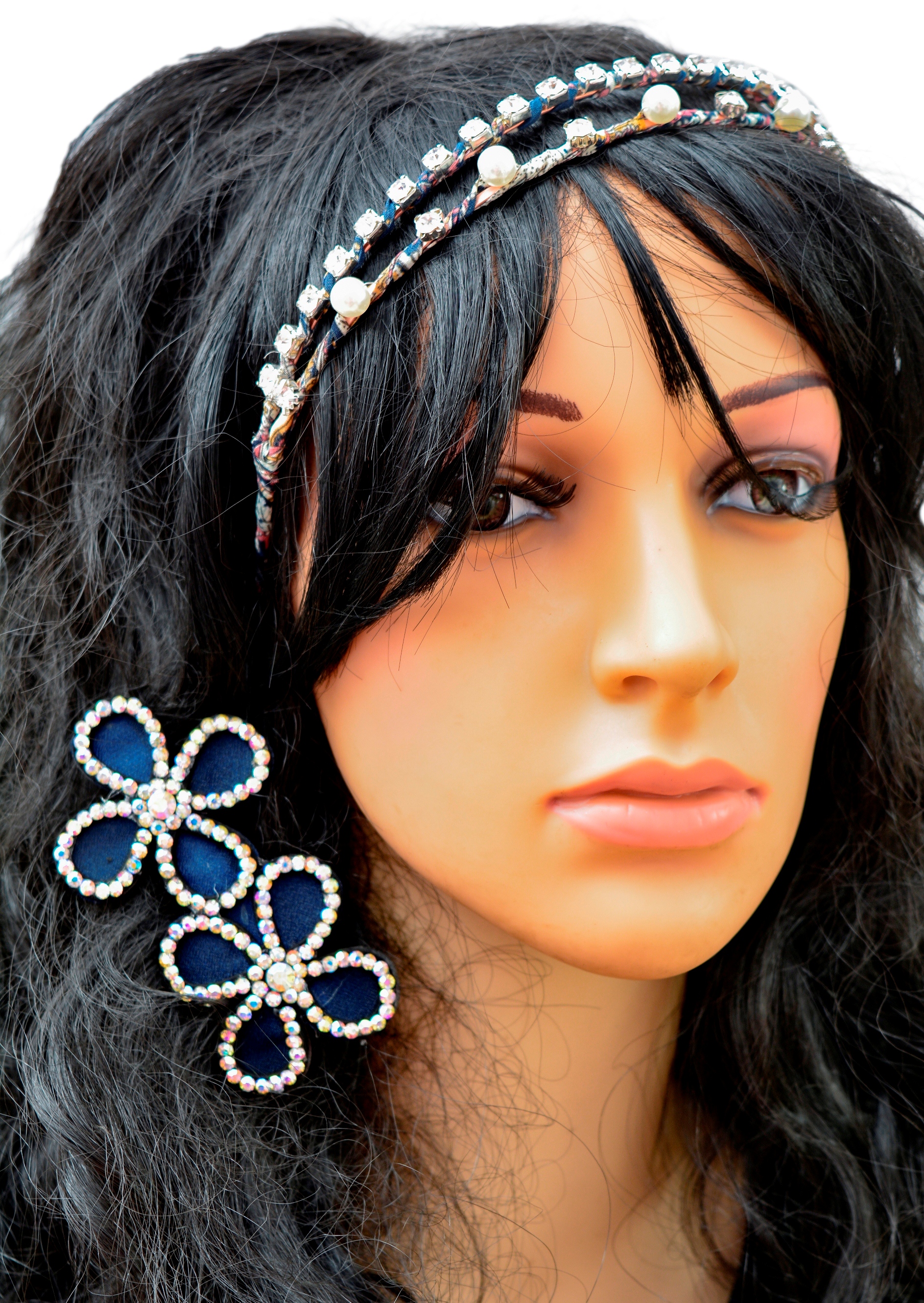 Shopaholic Fashion Designer Hair Combo, Hair Accessories, Head Band and Hair Clip For Girls, Womens, Evening Parties 