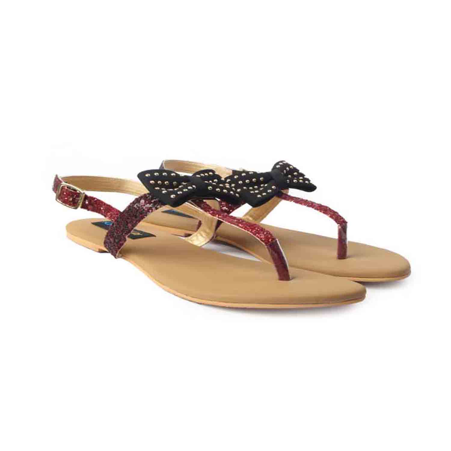 KraftCellar Teen Love,red-black sandal (size-36)