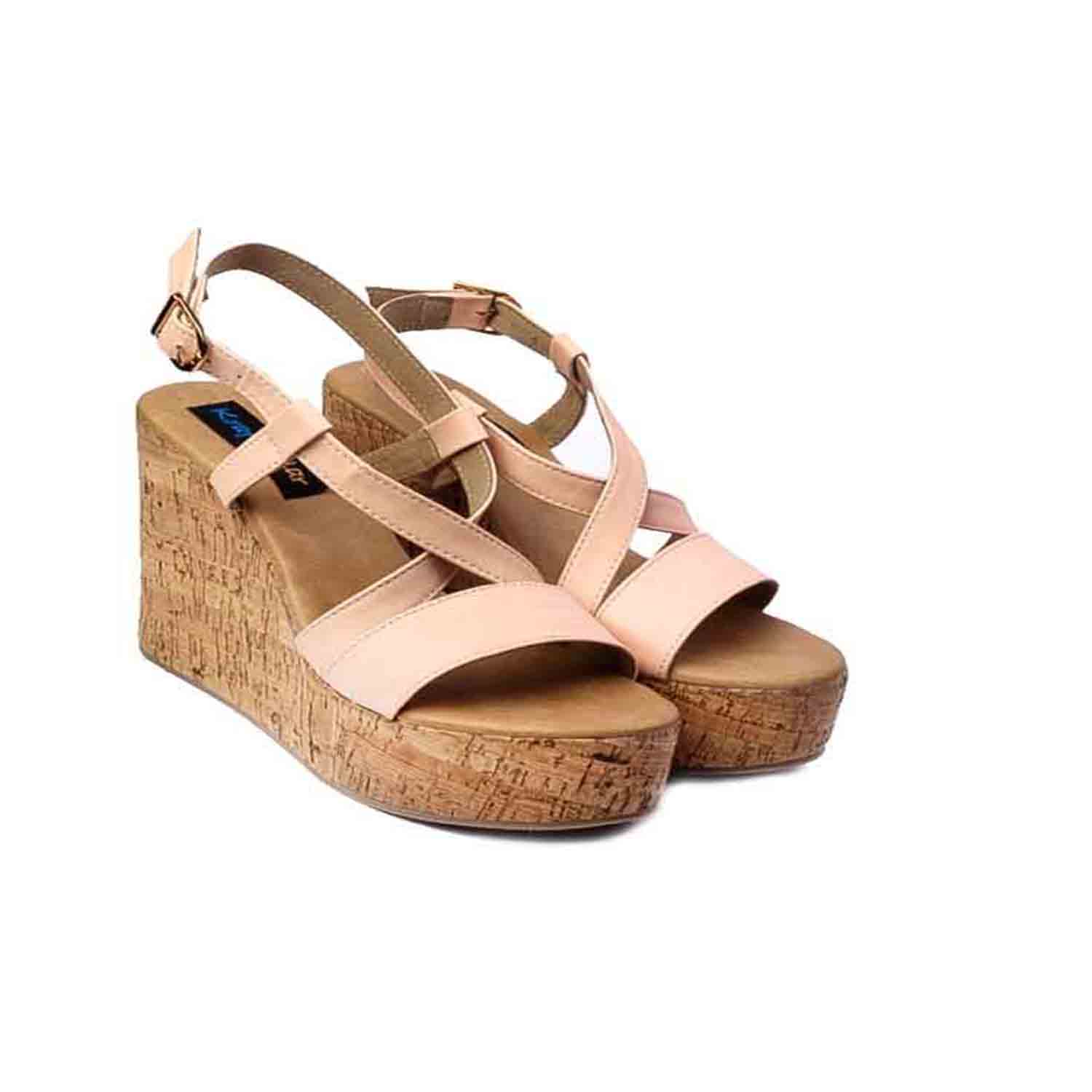 KraftCellar Daintree,Pink wedge sandals (size-40)
