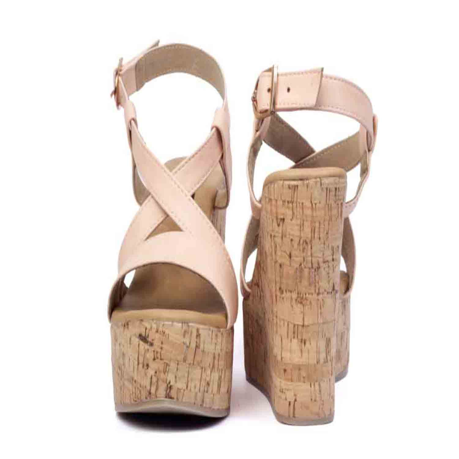 KraftCellar Daintree,Pink wedge sandals (size-38)
