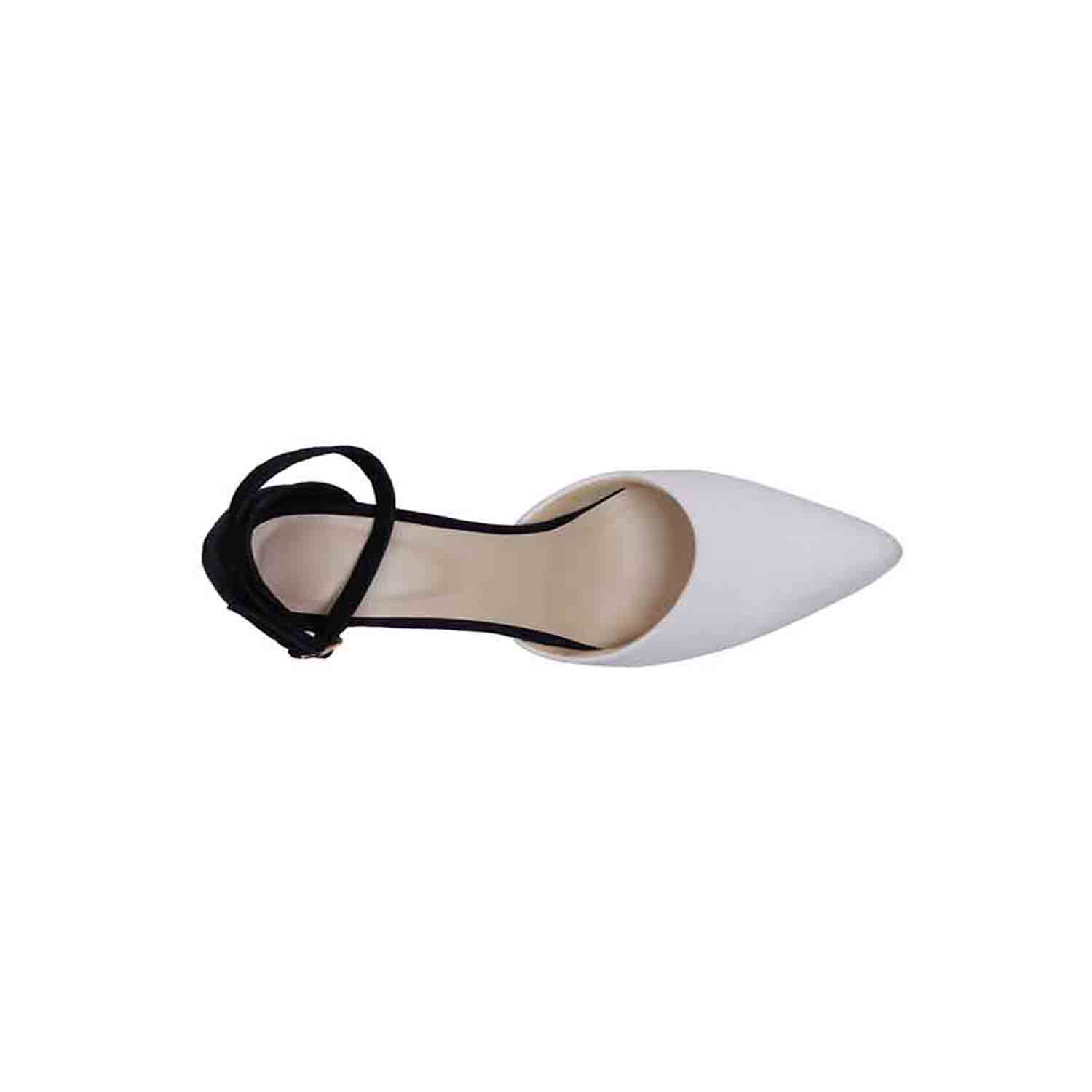 KraftCellar Salt Pepper,WHITE-BLACK block heel sandal (size-38)