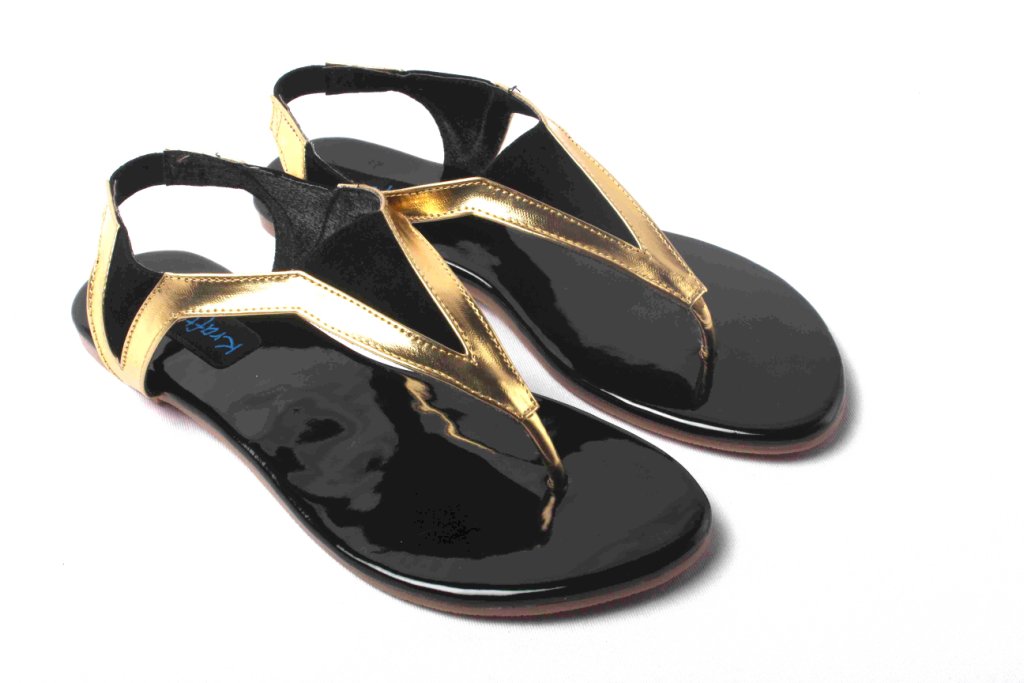 KraftCellar Miss Victoria,black sandal (size-39)