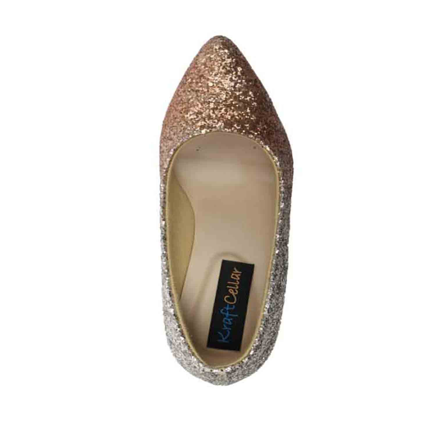 KraftCellar Sizzlers,gold pointed court heels (size-35)