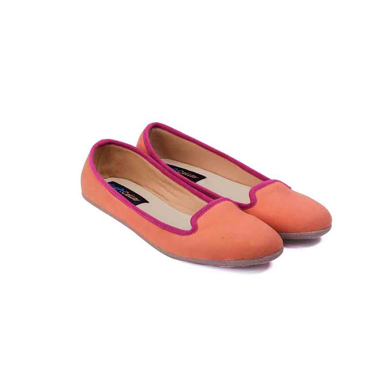 KraftCellar Tangy pop,orange loafers (size-37)