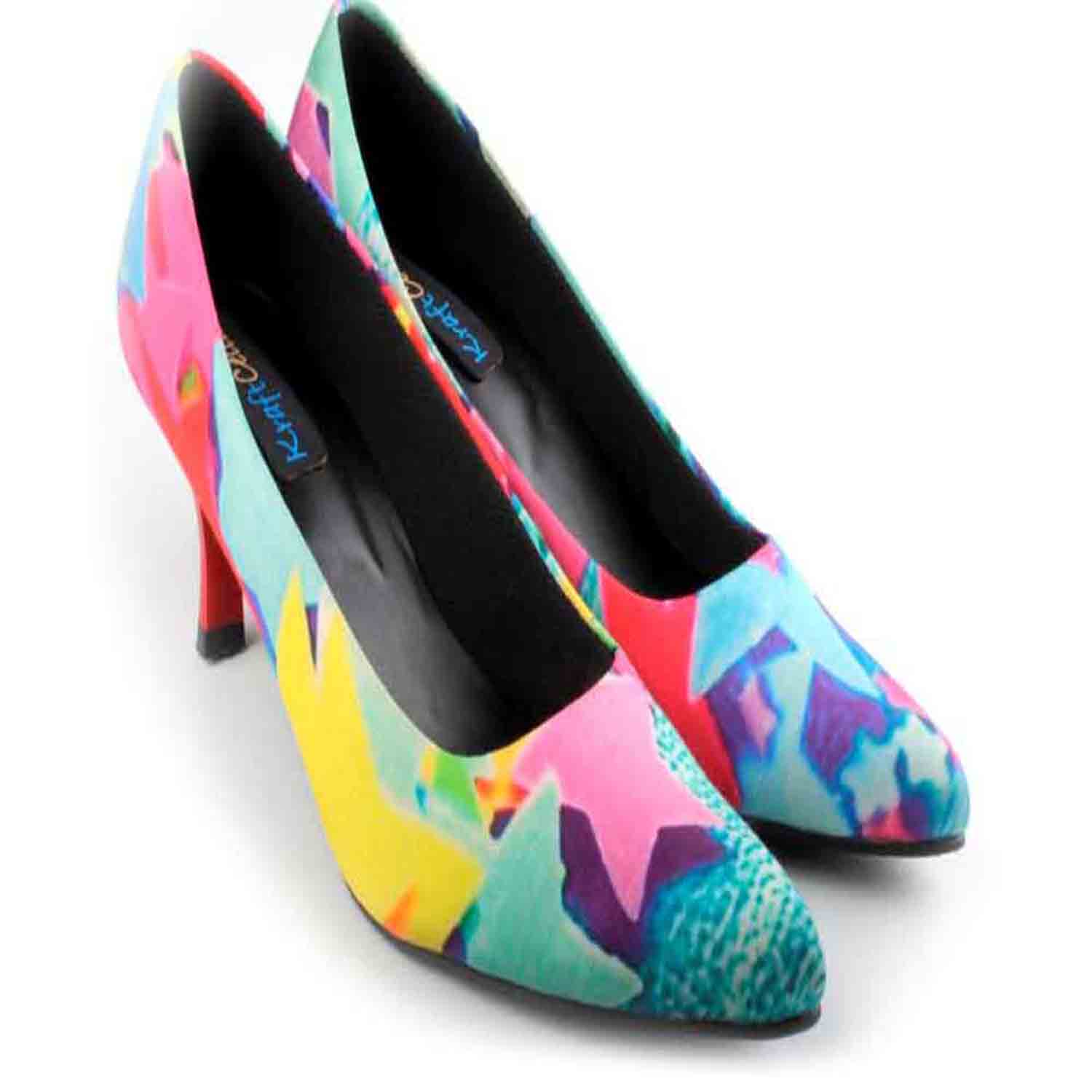 KraftCellar Riot of stars,red pointed court shoe (size-40)
