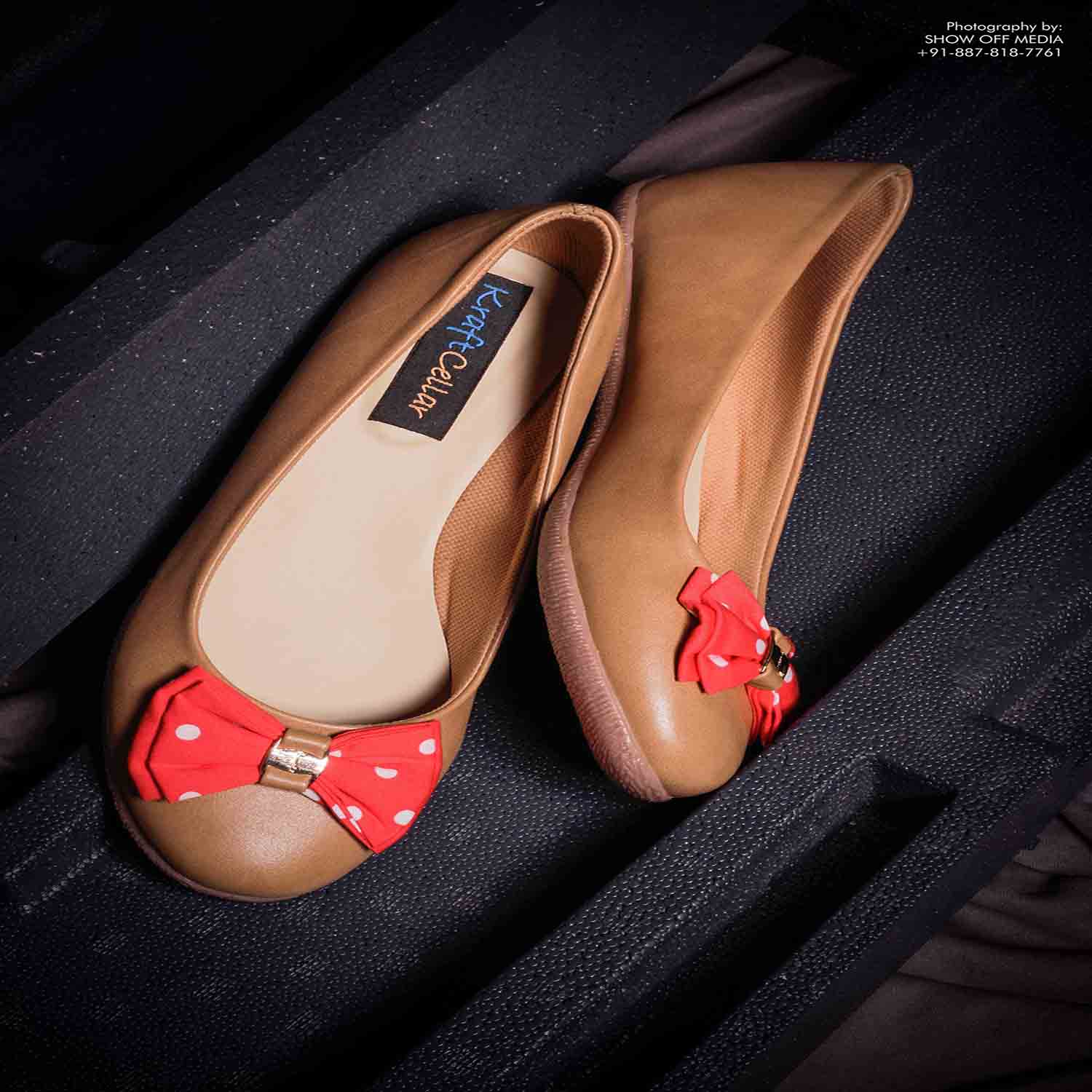 KraftCellar Miss Betty,BROWN ballerina (size-36)