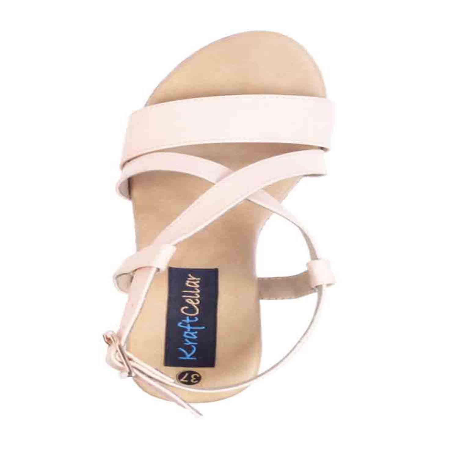 KraftCellar Daintree,Pink wedge sandals (size-36)