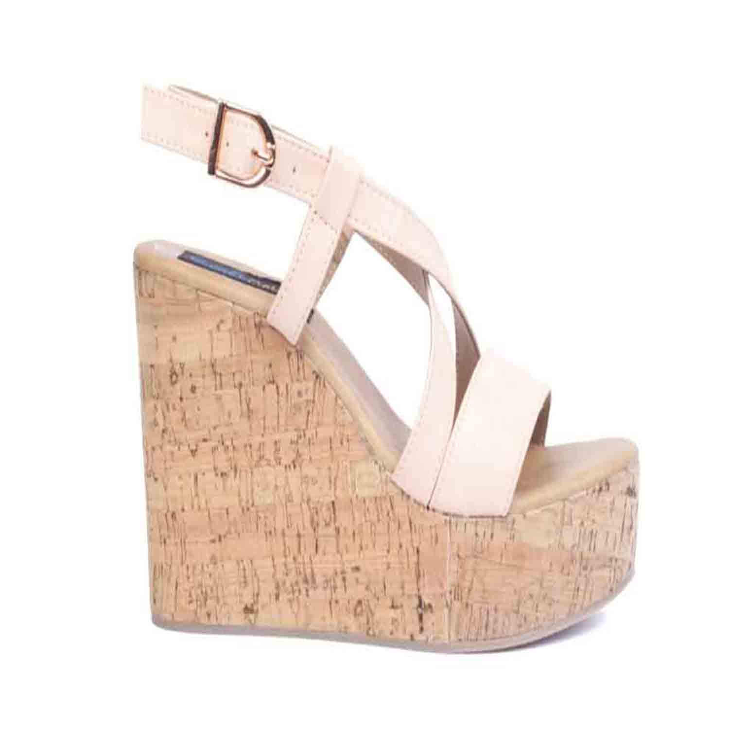 KraftCellar Daintree,Pink wedge sandals (size-36)