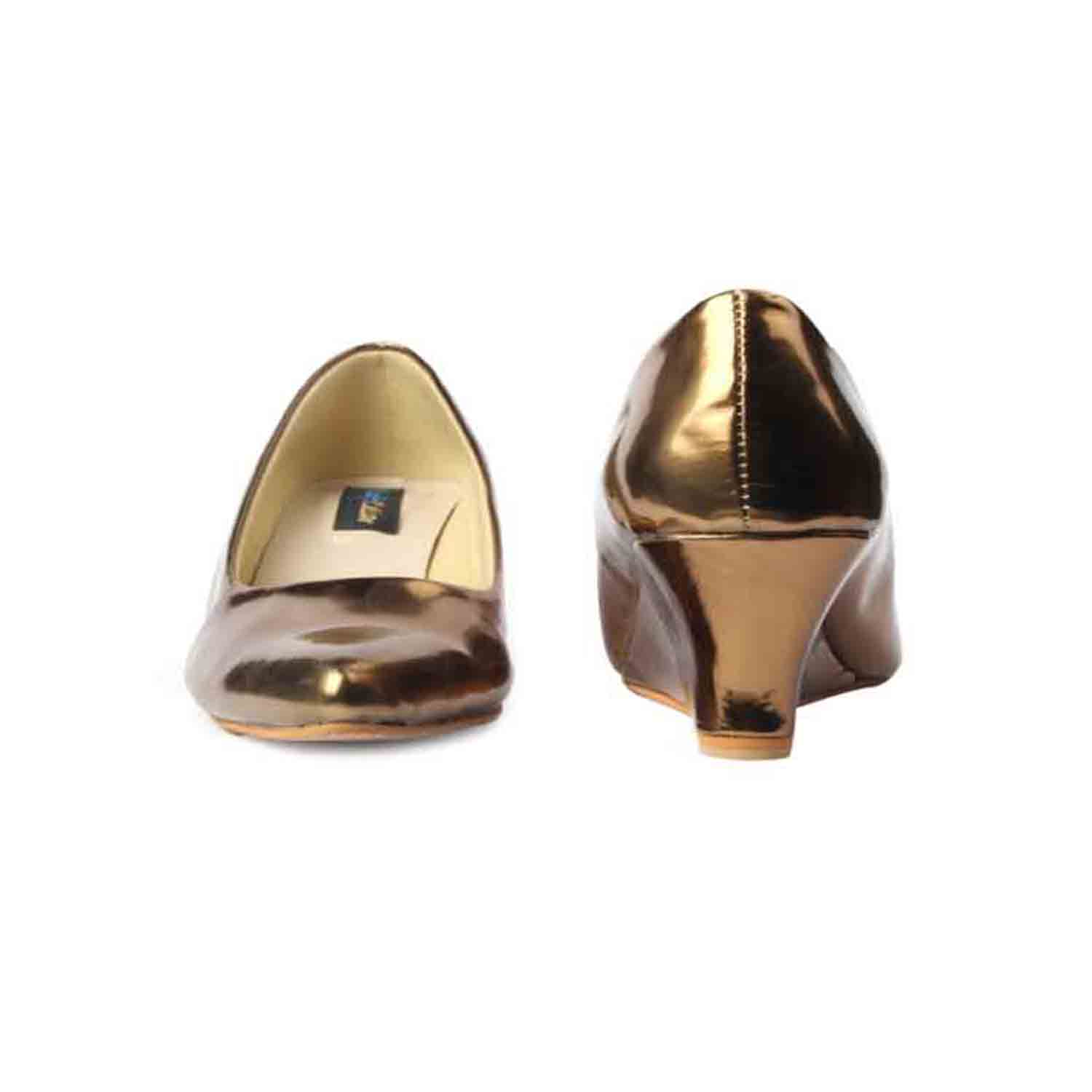 KraftCellar Antique Soul,antique gold pointed court wedge (size-38)
