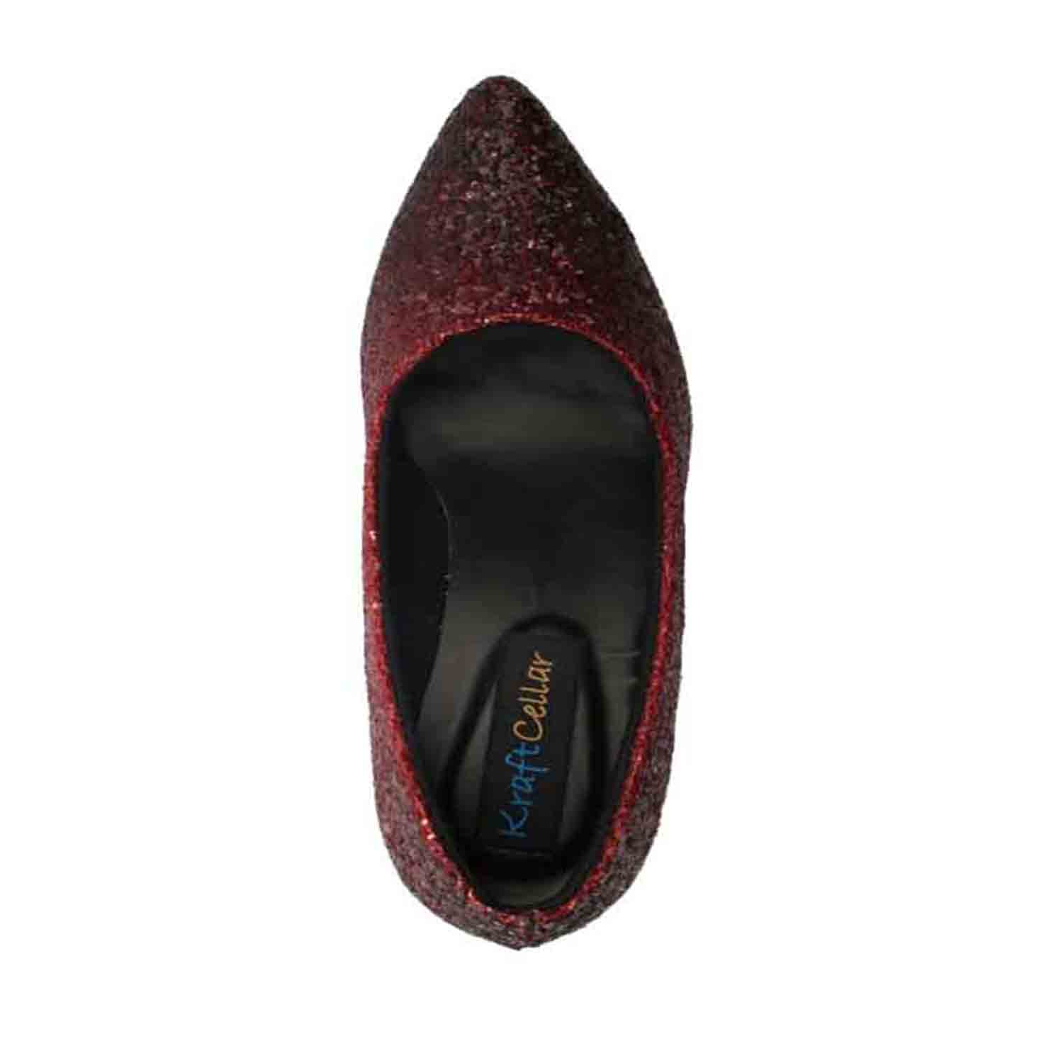 KraftCellar Champagne Stirs,red pointed court heels (size-36)