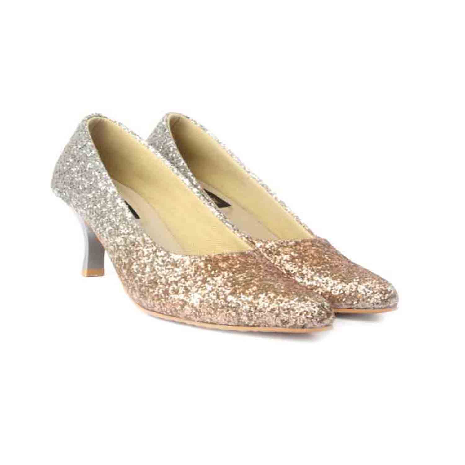 KraftCellar Sizzlers,gold pointed court heels (size-36)