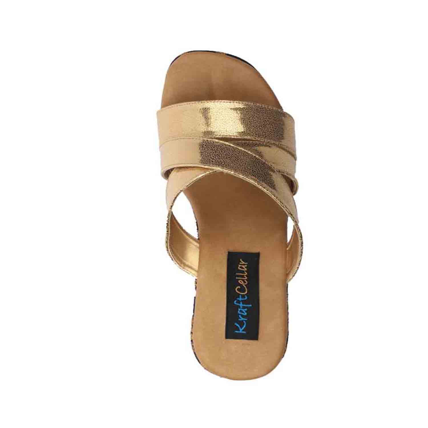 KraftCellar Zeenat,dark red wedge heel sandal (size-37)