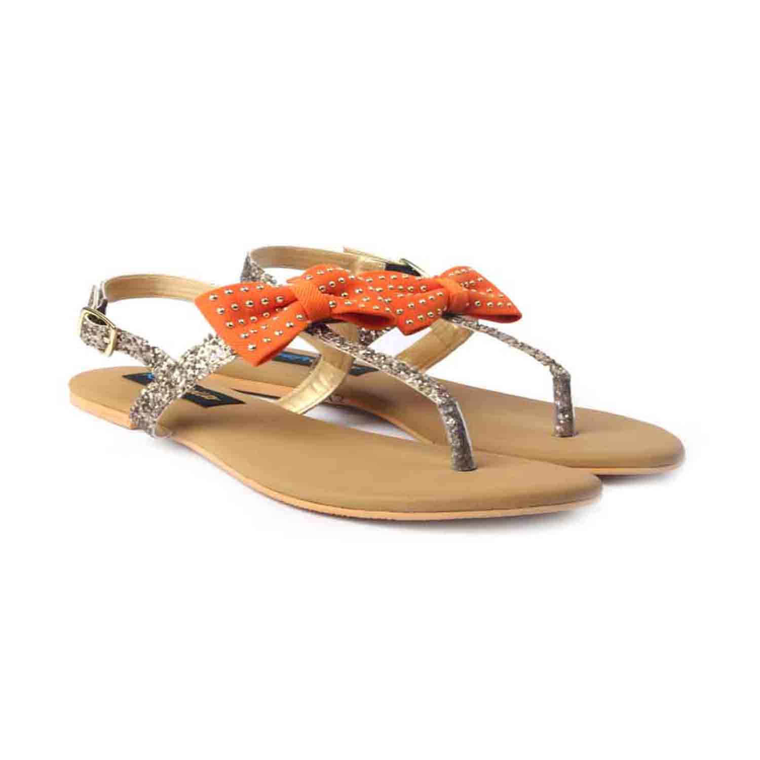 KraftCellar Orange Zest,orange sandal (size-37)