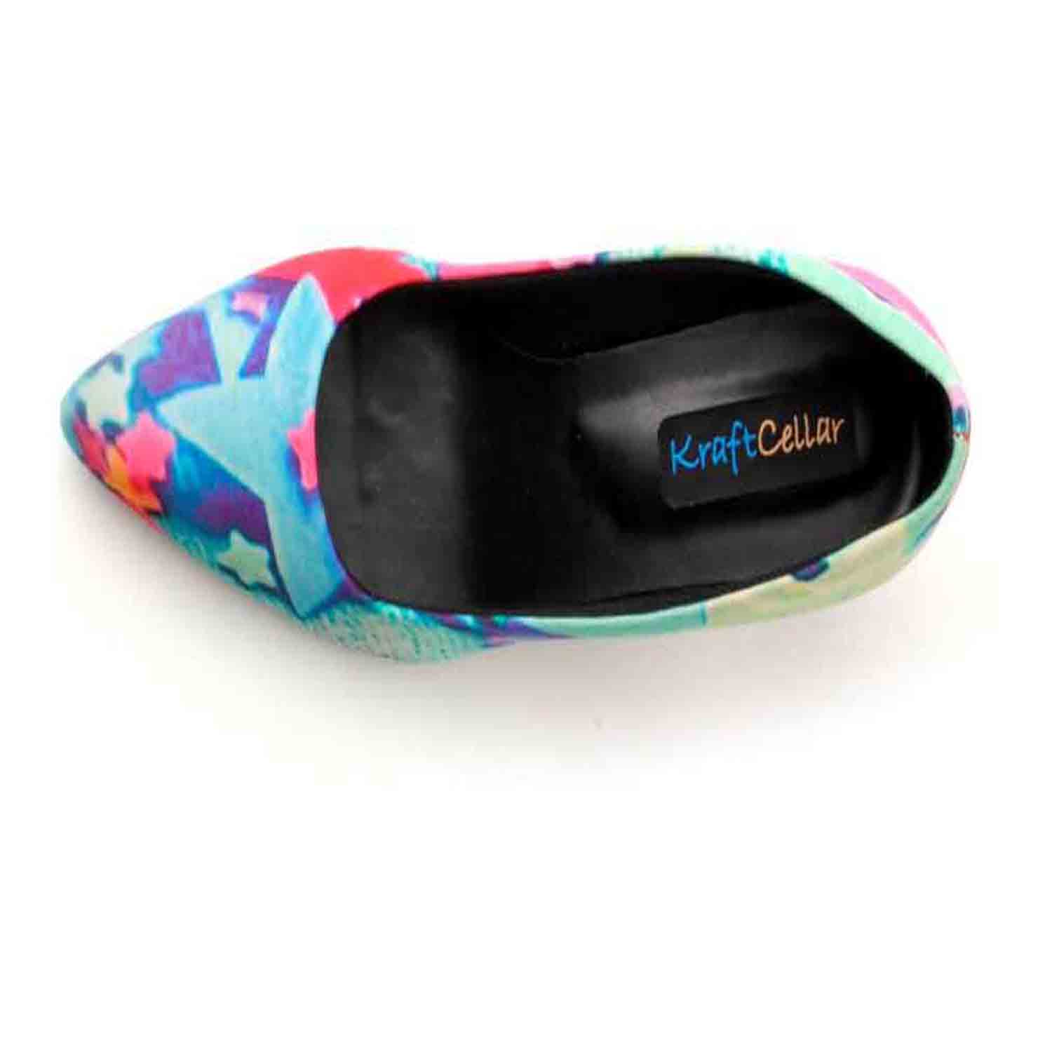 KraftCellar Riot of stars,red pointed court shoe (size-35)