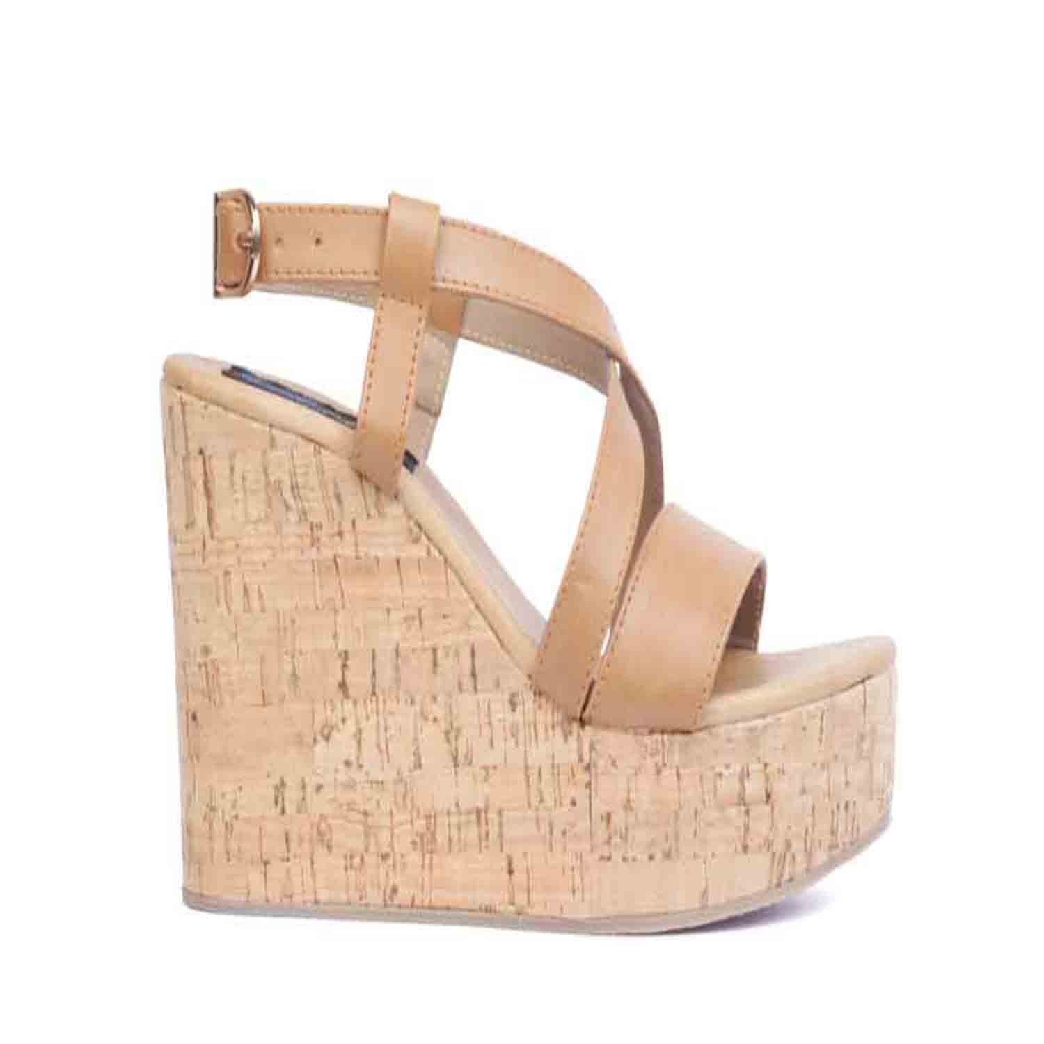 KraftCellar Wild Sand,Brown wedge sandals (size-38)