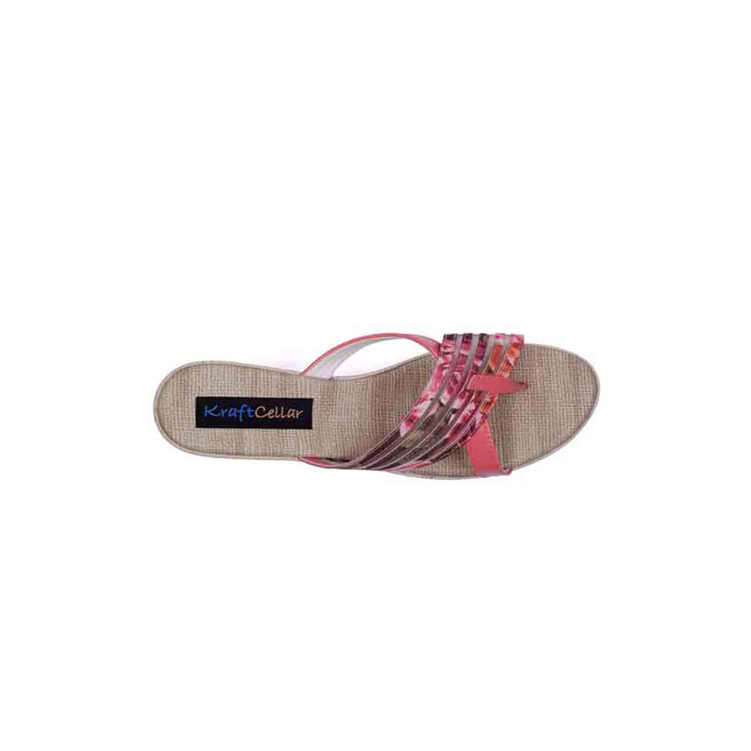 KraftCellar Candy Sticks,PINK wedge heel sandal (size-37)
