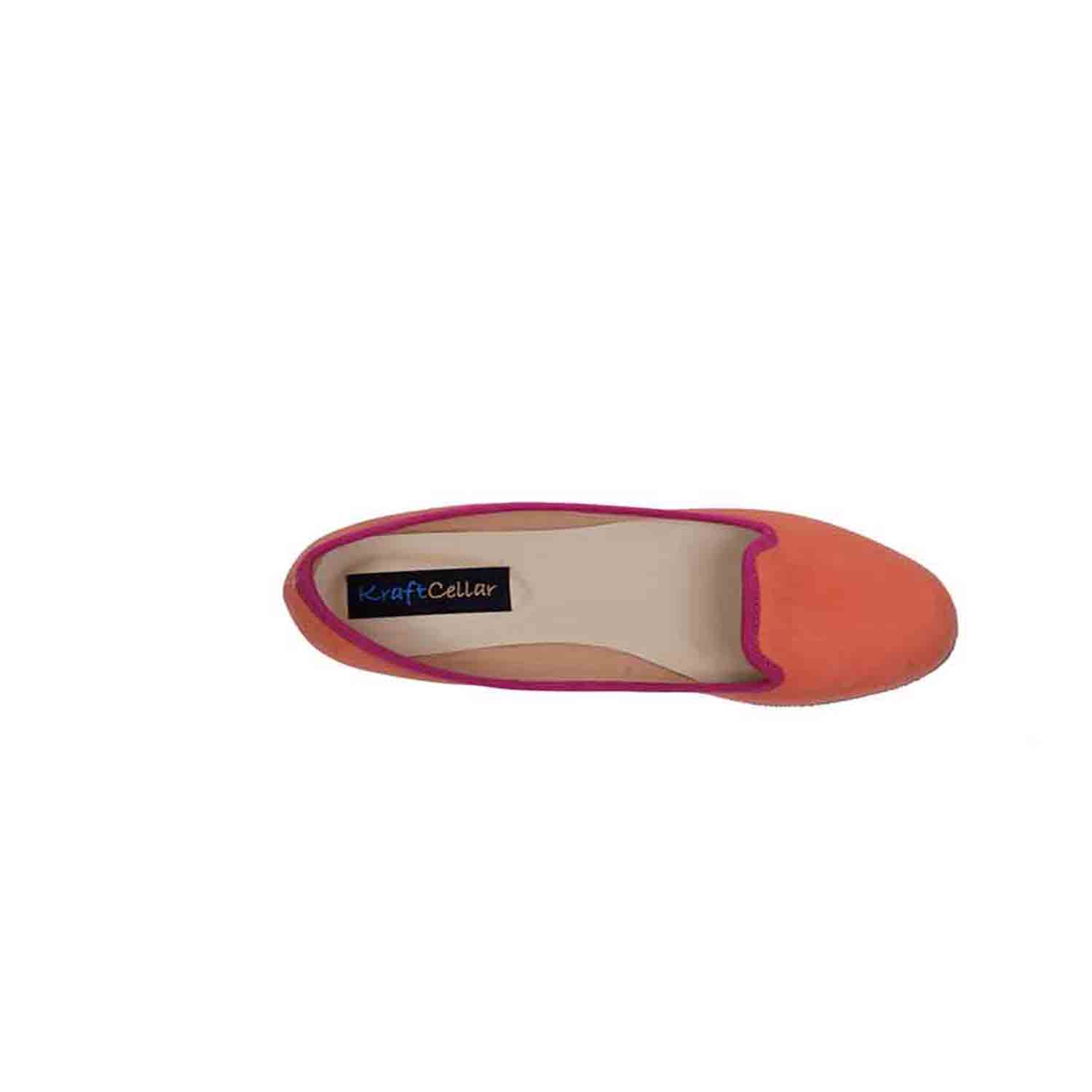 KraftCellar Tangy pop,orange loafers (size-40)