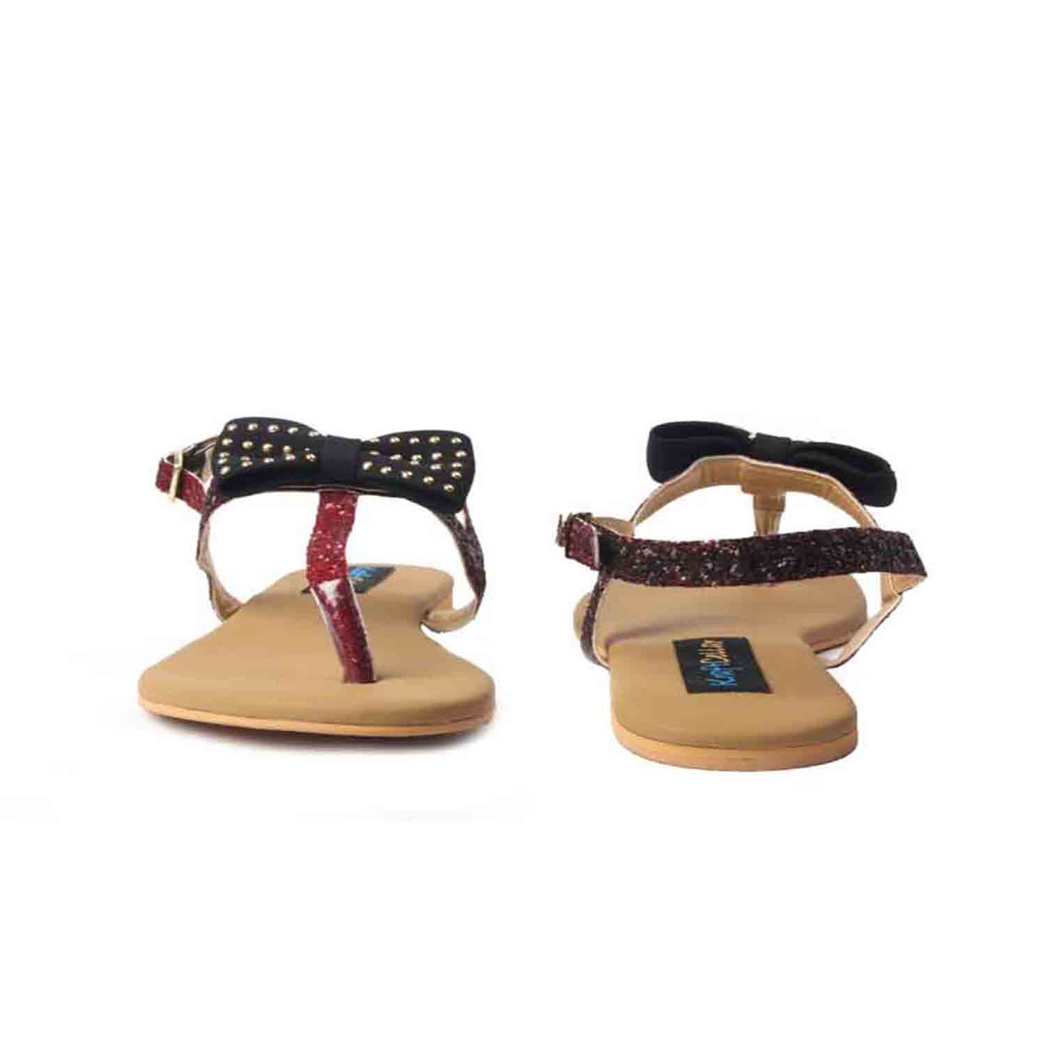 KraftCellar Teen Love,red-black sandal (size-35)