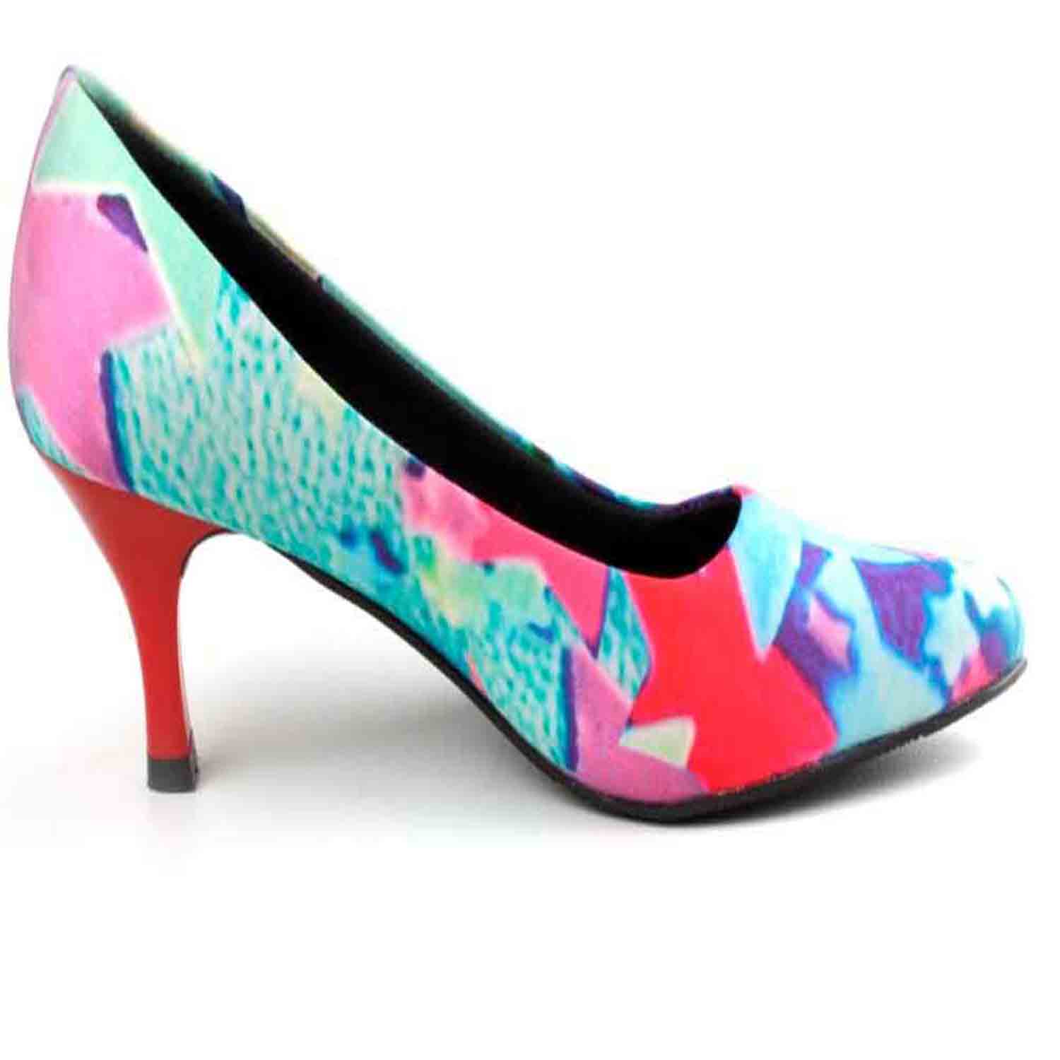 KraftCellar Riot of stars,red pointed court shoe (size-40)
